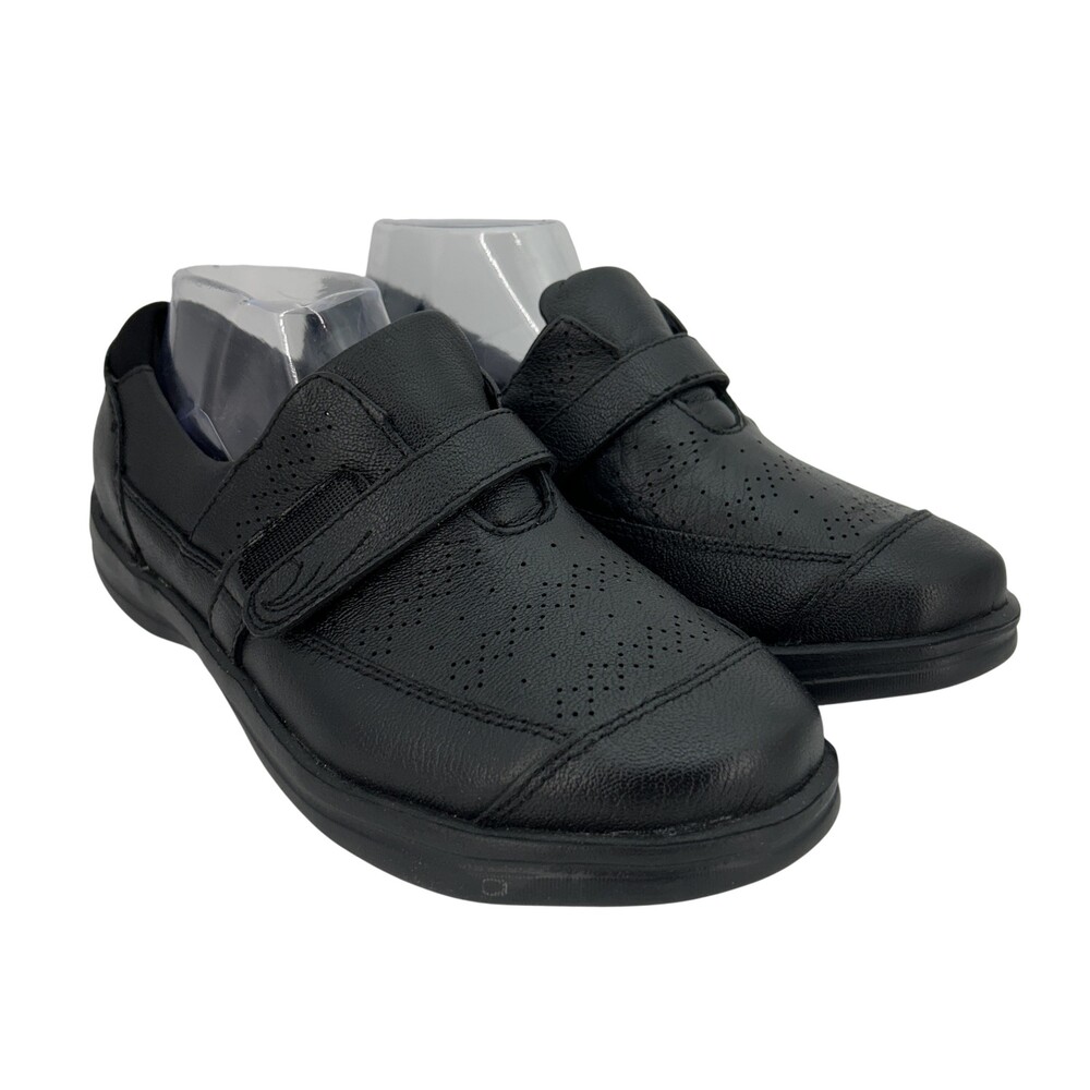 Apex Shoes Womens Size 8.5 Black Slip On Comfort Slip Resistant Work A700W